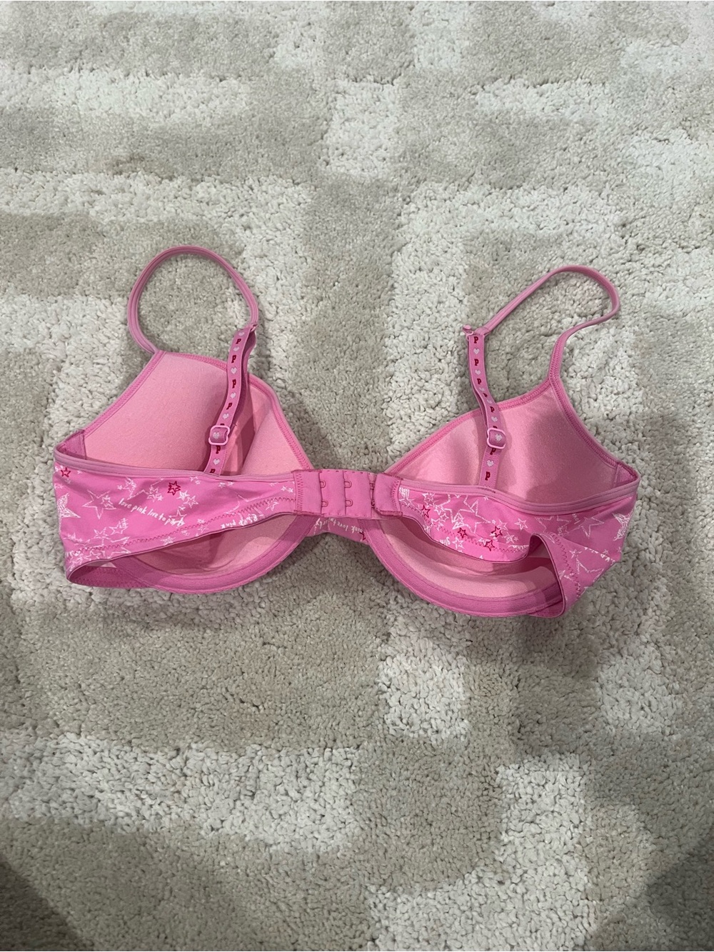 Pink Star-Print T-Shirt Bra - Picture 2 of 7